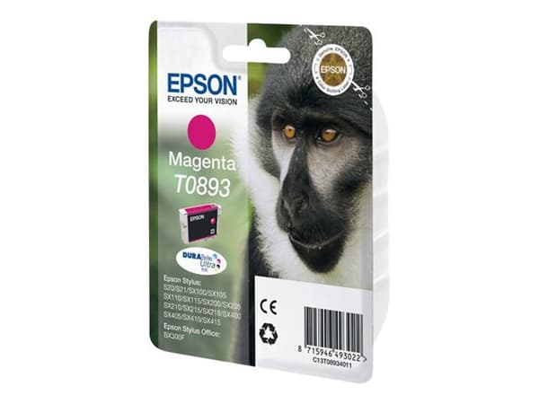 Epson Monkey Singlepack Magenta T0893 DURABrite Ultra Ink