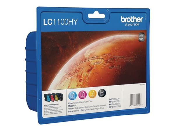 Brother LC1100HY Value Pack - 4-pack - Høy ytelse - svart, gul, cyan, magenta - original - blekkpatron - for Brother DCP-6690CW, MFC-5890CN, MFC-6490