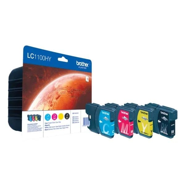 Brother LC1100HY Value Pack - 4-pack - Høy ytelse - svart, gul, cyan, magenta - original - blekkpatron - for Brother DCP-6690CW, MFC-5890CN, MFC-6490