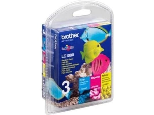 Brother LC1000 RainbowPack - 3-pack - gul, cyan, magenta - original - blekkpatron - for Brother DCP-330, 350, 353, 560, 750, 770, MFC-3360, 465, 5460