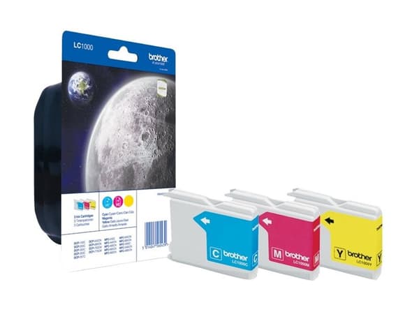 Brother LC1000 RainbowPack - 3-pack - gul, cyan, magenta - original - blekkpatron - for Brother DCP-330, 350, 353, 560, 750, 770, MFC-3360, 465, 5460