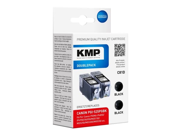KMP DOUBLEPACK C81D - 2-pack - 19 ml - svart - kompatibel - blekkpatron - for Canon PIXMA iP4950, iX6550, MG5350, MG6250, MG8150, MG8250, MX715, MX88