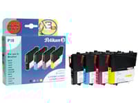 Pelikan 4107602, Pigmentbasert blekk, Svart, Cyan, Fiolblå, Gult, Multi pack, Brother DCP-145C, 165C, 185C, 195C, 365CN, 375CW, 385C, 395CN, 585CW, 6