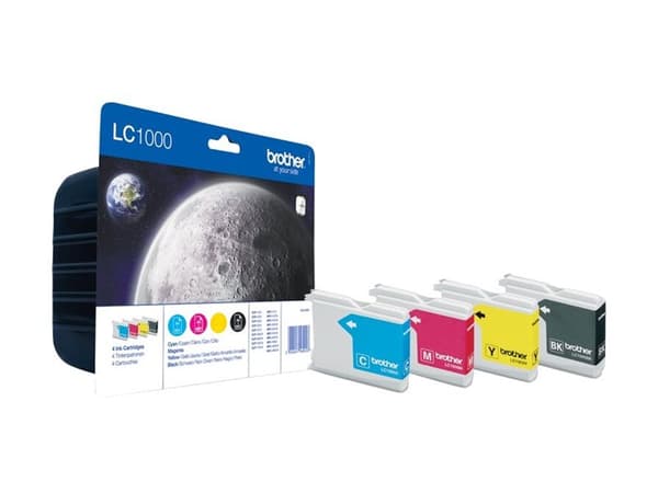 Brother LC1000 Value Pack - 4-pack - svart, gul, cyan, magenta - original - blekkpatron - for Brother DCP-330, 350, 353, 560, 750, 770, MFC-3360, 465