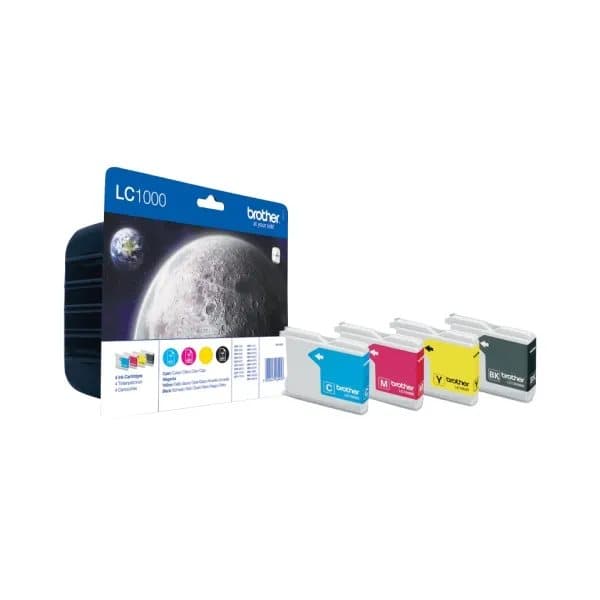 Brother LC1000 Value Pack - 4-pack - svart, gul, cyan, magenta - original - blekkpatron - for Brother DCP-330, 350, 353, 560, 750, 770, MFC-3360, 465