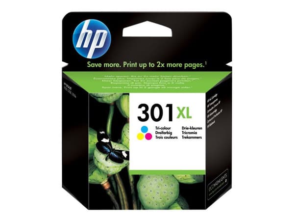 HP 301XL - 6 ml - Lång livslängd - färg (cyan, magenta, gul) - original - bläckpatron - för HP DeskJet 1000, 1010, 1050 AiO, 1050A AiO, 1510 AiO, 200