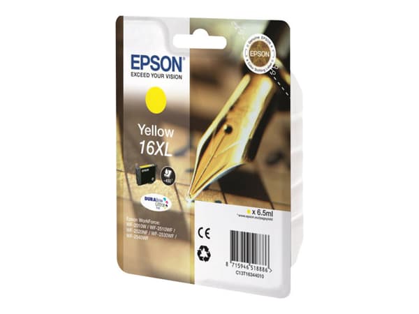 Epson 16XL - 6.5 ml - XL - gul - original - blekkpatron - for WorkForce WF-2010, 2510, 2520, 2530, 2540, 2630, 2650, 2660, 2750, 2760