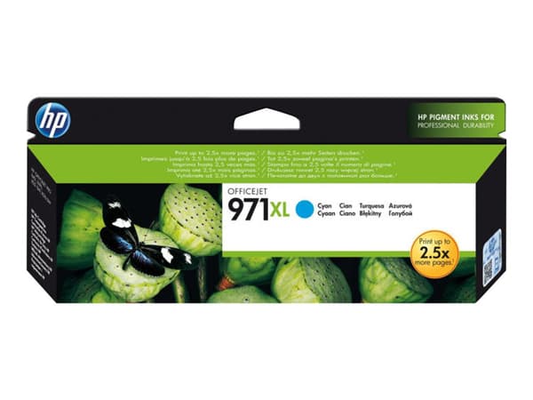 HP 971XL - Høy ytelse - cyan - original - blekkpatron - for Officejet Pro X451dn, X451dw, X476dn MFP, X476dw MFP, X551dw, X576dw MFP