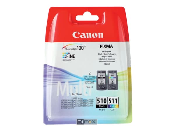 Canon PG-510/CL-511, Perusvärintuotto, 2 kpl, Monipakkaus