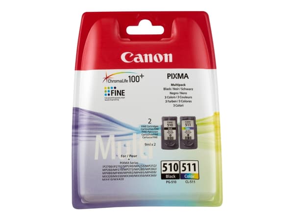 Canon PG-510/CL-511, Perusvärintuotto, 2 kpl, Monipakkaus