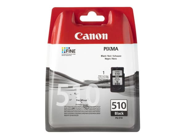 Canon PG-510 - 9 ml - svart - original - förpackning med stöldmärkning - bläcktank - för PIXMA MP230, MP237, MP252, MP258, MP270, MP280, MP282, MP499