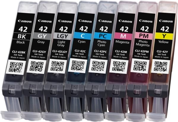 Canon CLI-42 BK/GY/LG/C/M/Y/PC/PM Multipack - 8-pack - grå, gul, cyan, magenta, lysegrå, fotocyan, fotomagenta - original - blekkbeholder - for PIXMA