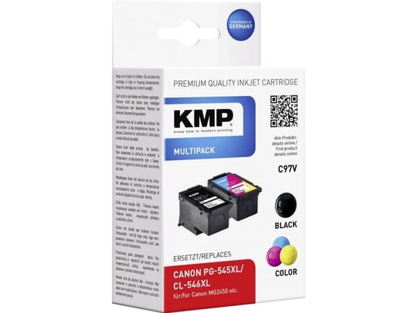 KMP MULTIPACK C97V - 2-pack - Høy ytelse - svart, farge (cyan, magenta, gul) - kompatibel - blekkpatron (alternativ for: Canon 8286B001, Canon 8288B0