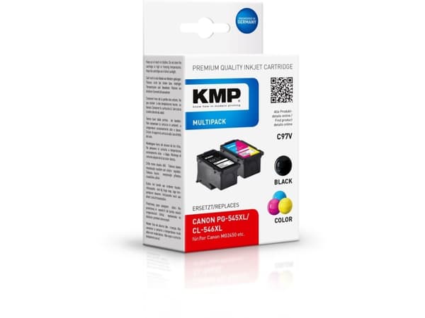 KMP MULTIPACK C97V - 2-pack - Høy ytelse - svart, farge (cyan, magenta, gul) - kompatibel - blekkpatron (alternativ for: Canon 8286B001, Canon 8288B0