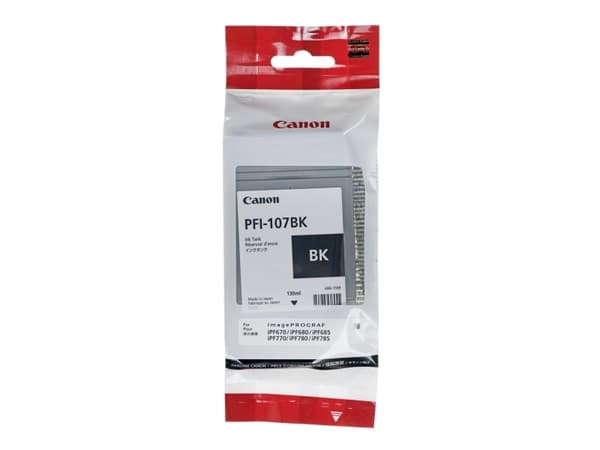 Canon PFI-107 BK - 130 ml - fotosort - original - blekkbeholder - for imagePROGRAF iPF670, iPF680, iPF685, iPF770, iPF780, iPF785