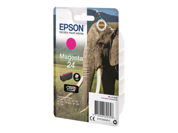 Epson Elephant Singlepack Magenta 24 Claria Photo HD Ink