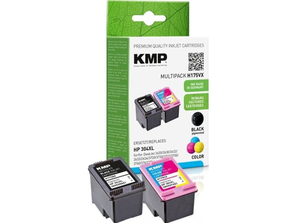 KMP MULTIPACK H175VX - 2-pack - svart, färg (cyan, magenta, gul) - kompatibel - bläckpatron - för HP AMP 130; Deskjet 26XX, 37XX; ENVY 50XX