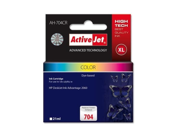 Activejet AH-704CR, Høyt (XL) utbytte, Pigmentbasert blekk, 21 ml, 440 sider, 1 stykker