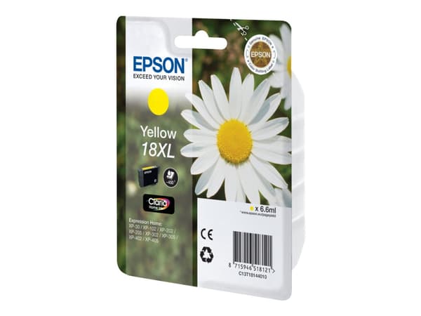 Epson 18XL - XL - gul - original - blekkpatron - for Expression Home XP-212, 215, 225, 312, 315, 322, 325, 412, 415, 422, 425