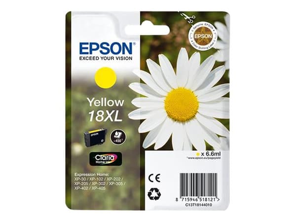 Epson 18XL - XL - gul - original - blekkpatron - for Expression Home XP-212, 215, 225, 312, 315, 322, 325, 412, 415, 422, 425