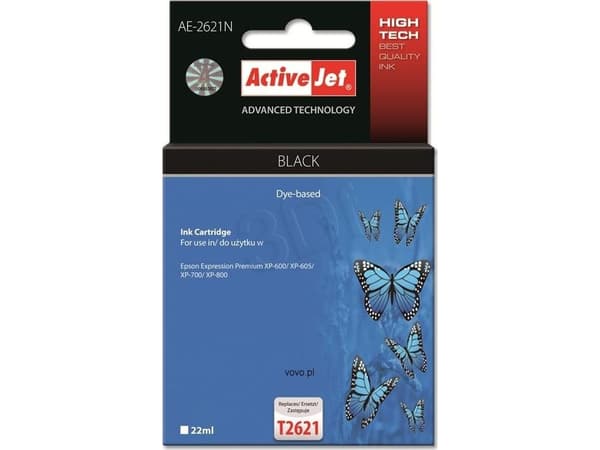 Activejet AE-2621N, Korkea (XL) värintuotto, Väriainepohjainen muste, 22 ml, 1 kpl, Kertapakkaus