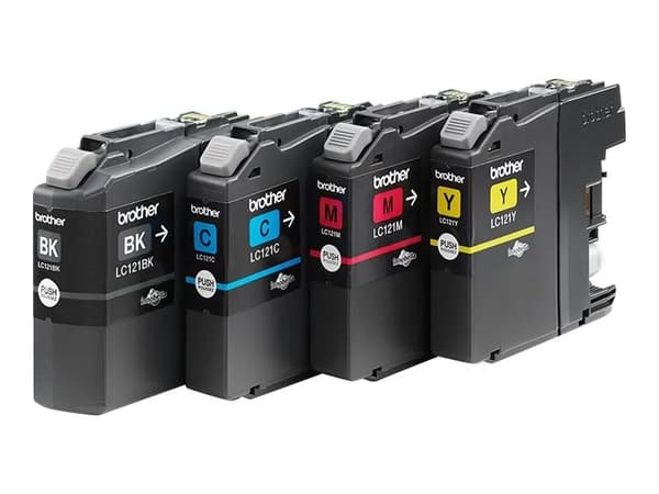 Brother LC121 Value Pack - Svart, gul, cyan, magenta - original - förpackning med stöldmärkning - bläckpatron - för Brother DCP-J132, DCP-J152, DCP-J