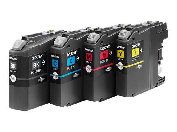 Brother LC121 Value Pack - Svart, gul, cyan, magenta - original - förpackning med stöldmärkning - bläckpatron - för Brother DCP-J132, DCP-J152, DCP-J