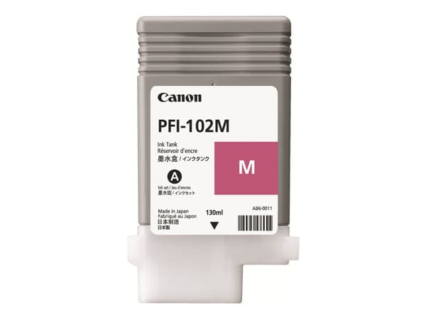 Canon LUCIA PFI-102 M - 130 ml - magenta - original - blekktank - for imagePROGRAF iPF500, iPF510, IPF600, iPF605, iPF610, iPF700, iPF710, iPF720, LP