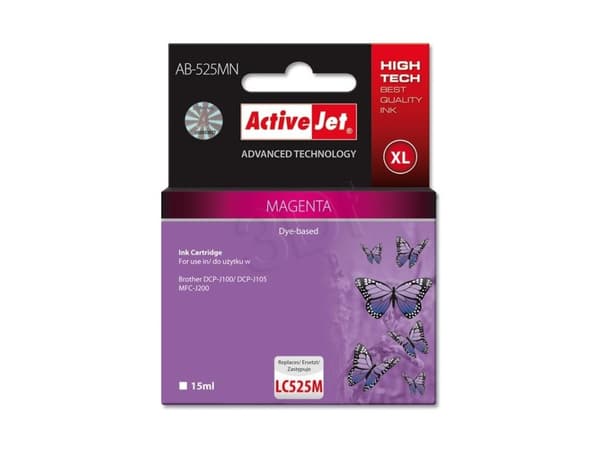 Activejet AB-525MN, Korkea (XL) värintuotto, Väripohjainen muste, 15 ml, 1 kpl, Kertapakkaus