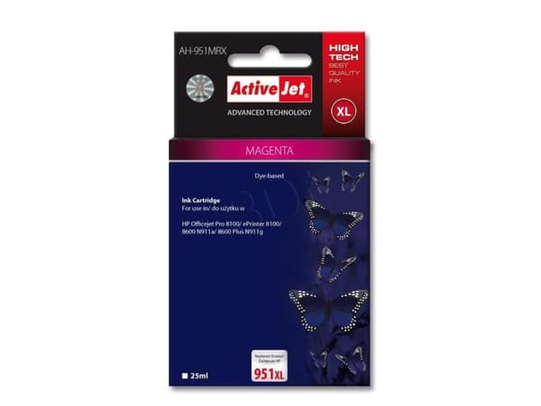 Activejet AH-951MRX, Høyt (XL) utbytte, Pigmentbasert blekk, 25 ml, 1500 sider, 1 stykker, Enkeltpakke