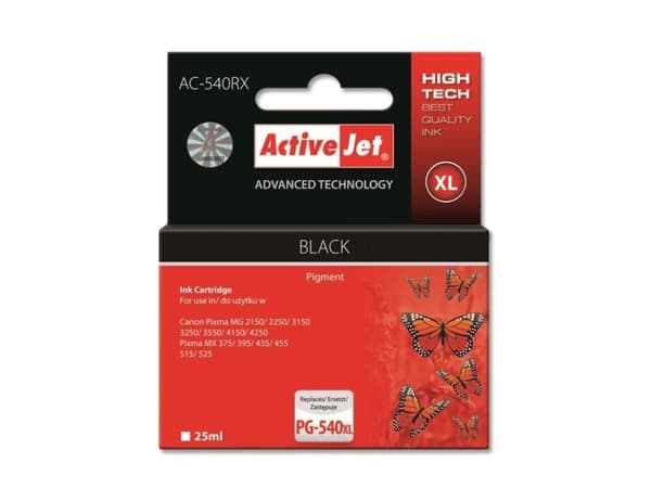 ActiveJet AC-540RX, Compatible, Pigmentbasert blekk, Svart, Canon, Canon PIXMA: MG2150, MG2250, MG3150, MG3250, MG3550, MG3650, MG4150, MG4520, MX375