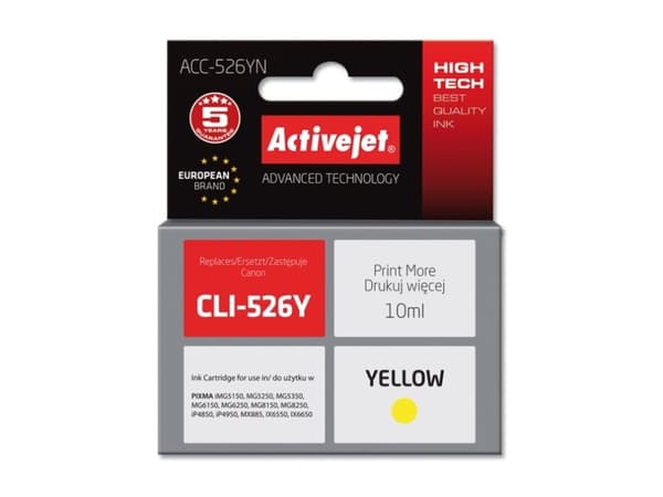 Activejet ACC-526YN, Hög (XL) avkastning, Färgbaserat bläck, 10 ml, 1 styck, Enpack