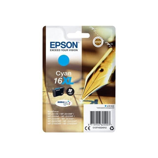 EPSON T1632 Cartridge - Fountain Pen - Cyan XL
