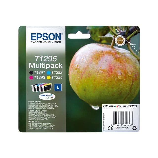 EPSON Multipack T1295 - Apple - Sort, Cyan, Magenta, Gul