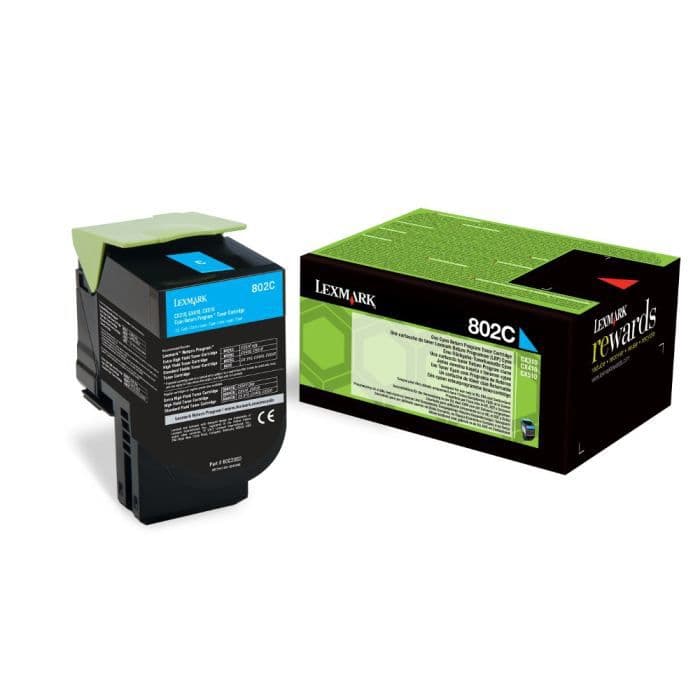 LEXMARK 802C tonerpatron - Lav kapacitet 1000 sider - Pakke med 1 - Cyan