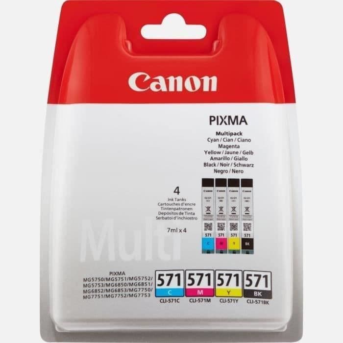 Canon INK CLI-571 blækpatronpakke (Cyan, Magenta, gul, sort foto) uden blister sikkert