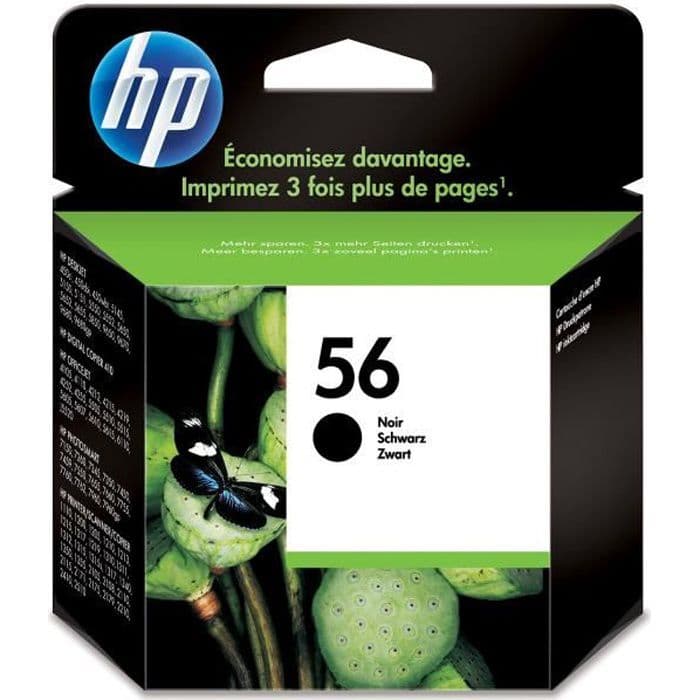 HP 56 ægte sort blækpatron til HP OfficeJet 5610 og HP PSC 1217/1311/1355 (C6656AE)