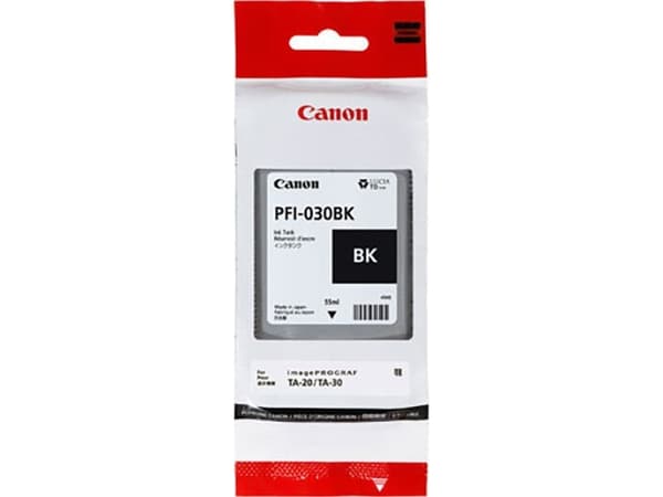 Canon PFI-030BK - 55 ml - svart - original - blekkbeholder - for imagePROGRAF TA-20, TA-20 MFP L24ei, TA-30, TA-30 MFP L36ei