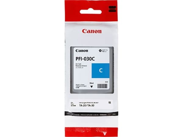 Canon PFI-030C - 55 ml - cyan - original - bläcktank - för imagePROGRAF TA-20, TA-20 MFP L24ei, TA-30, TA-30 MFP L36ei