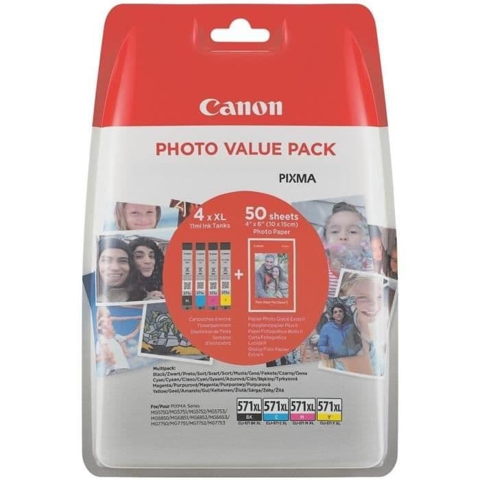 CANON CLI-571XL blækpatroner - Cyan, Magenta, gul og sort - til fotoprint
