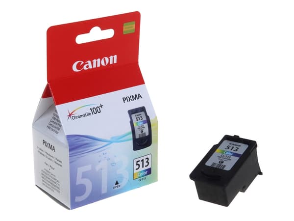 Canon CL-513 - Väri (syaani, magenta, keltainen) - alkuperäinen - turvakupla - mustesäiliöt - PIXMA MP230, MP237, MP252, MP258, MP272, MP280, MP282,