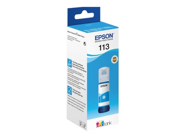 Epson EcoTank 113 - 70 ml - cyan - original - refill - för EcoTank ET-16150, 16650, 5150, 5170, 5800, 5850, 5880; EcoTank Pro ET-16680, 5150, 5170