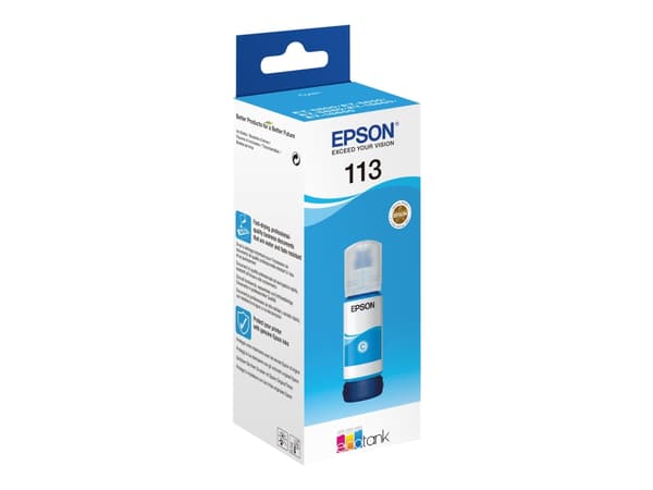 Epson EcoTank 113 - 70 ml - cyan - original - refill - för EcoTank ET-16150, 16650, 5150, 5170, 5800, 5850, 5880; EcoTank Pro ET-16680, 5150, 5170