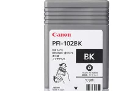 Canon PFI-102 BK - 130 ml - svart - original - blekktank - for imagePROGRAF iPF510, iPF605, iPF650, iPF655, iPF710, iPF720, iPF750, iPF755, LP17, LP2