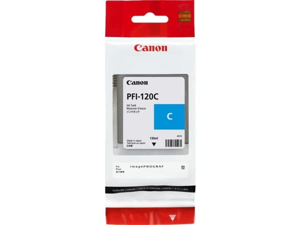 Canon PFI-120 C - 130 ml - cyan - original - blekkbeholder - for imagePROGRAF GP-200, GP-300, TM-200, TM-205, TM-300, TM-305