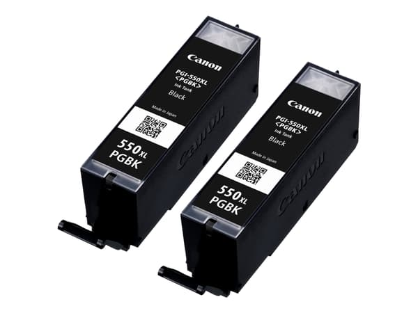 Canon PGI-550PGBK XL Twin pack - 2-pack - 15 ml - Høy ytelse - svart - original - blister med sikkerhet - blekkbeholder - for PIXMA iP7250, iP8750, i