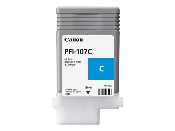 Canon PFI-107 C - 130 ml - cyan - original - blekktank - for imagePROGRAF iPF670, iPF680, iPF685, iPF770, iPF780, iPF785