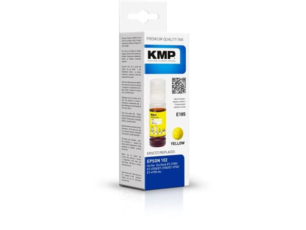 KMP E185 - 70 ml - gul - kompatibel - blekkbeholder (alternativ for: Epson 102) - for Epson EcoTank ET-15000, 2750, 2751, 2756, 2850, 2851, 2856, 385