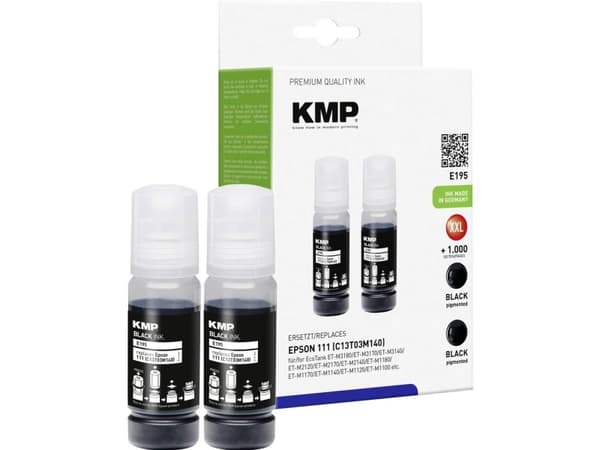 KMP E195, Sort, 70 ml, 2 stykker, 7000 sider, Dobbelpakke
