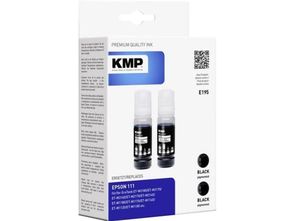 KMP E195, Sort, 70 ml, 2 stykker, 7000 sider, Dobbelpakke